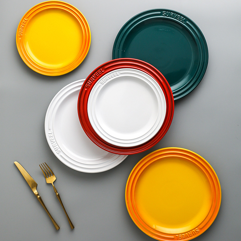 Nordic Creative Disk Round ceramic tableware Breakfast Disbloat…