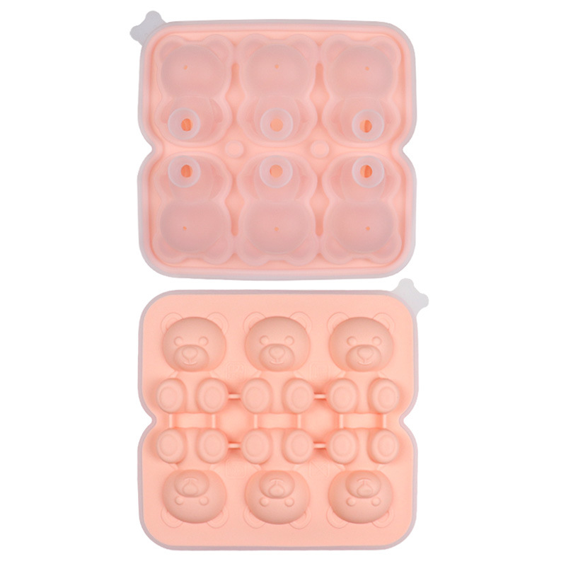 Nueva silicona Internet celebridad oso cubo de hielo molde casero leche té café bebida compañero lindo DIY hielo bandeja fabricación