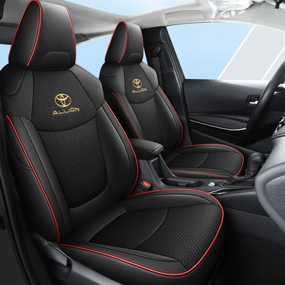 All Seasons Surrounded Five Seats | Modelə uyğun (Original) oturacaq örtükləri - black-and-red-silk-mesh-standard-edition-remarks-model-year-all-inclusive-rear