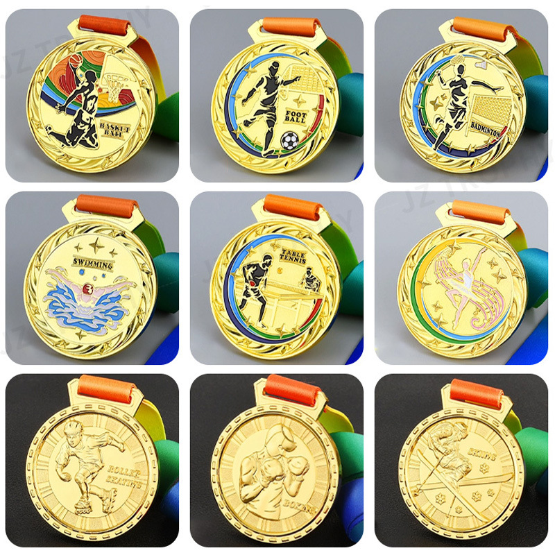 Juegos Deportivos Insignia de metal Medalla conmemorativa Natación Ping-Pong Rugby Patinaje en ruedas Ciclismo Boxeo Esquí