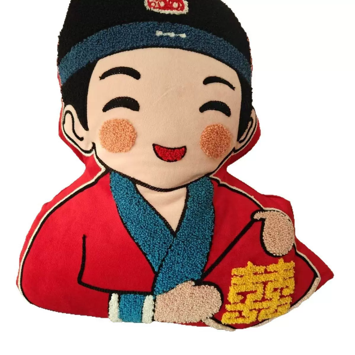 一对新娘高档天鹅绒床头软靠垫公仔陪嫁婚庆喜庆玩偶喜字抱枕礼品