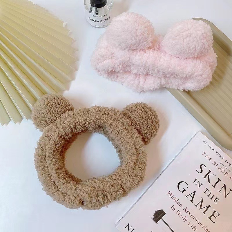 Nuevo ins Oso De La felpa orejas dibujos animados lavado cara maquillaje lindo tocado Internet celebridad chica