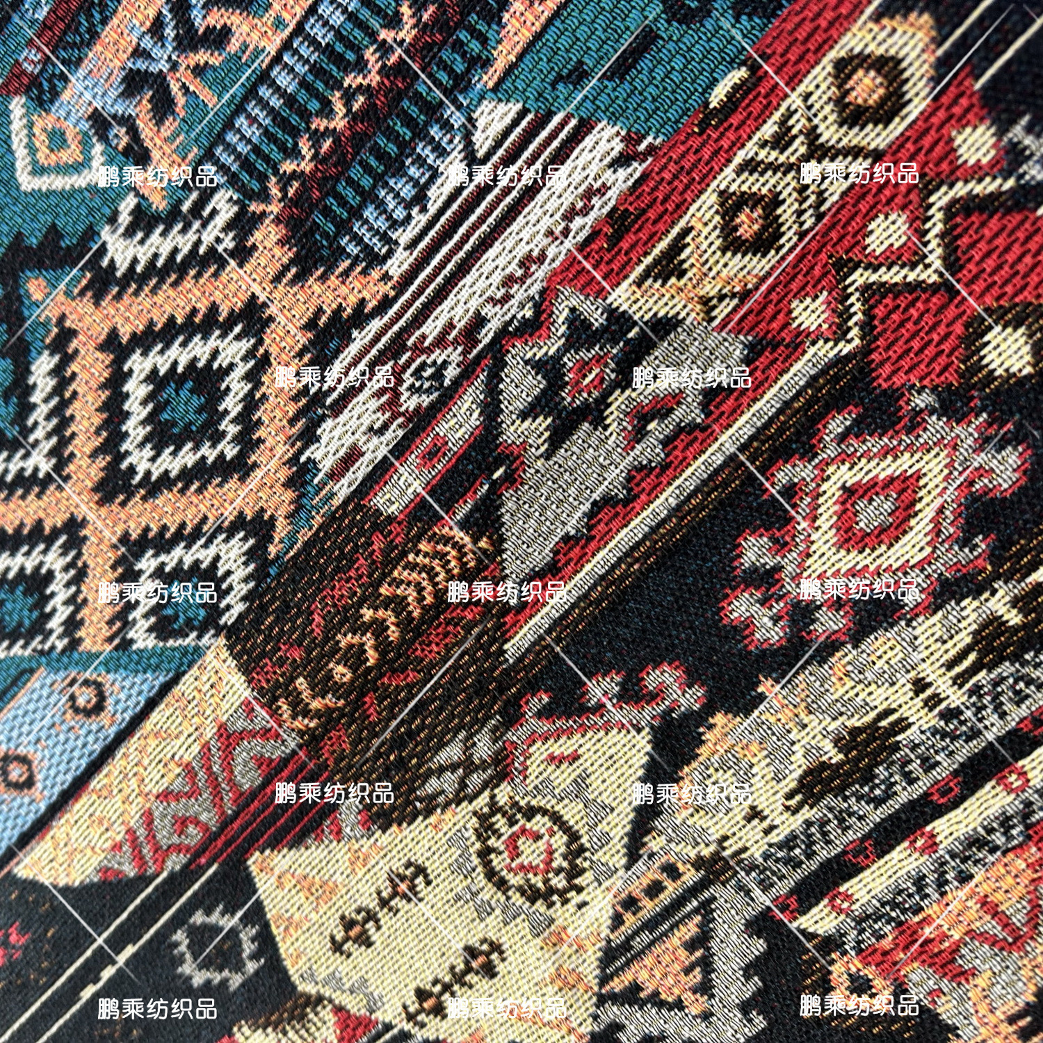 新款涤棉大提花厚款几何组合男装女装外套短裤夹克面料