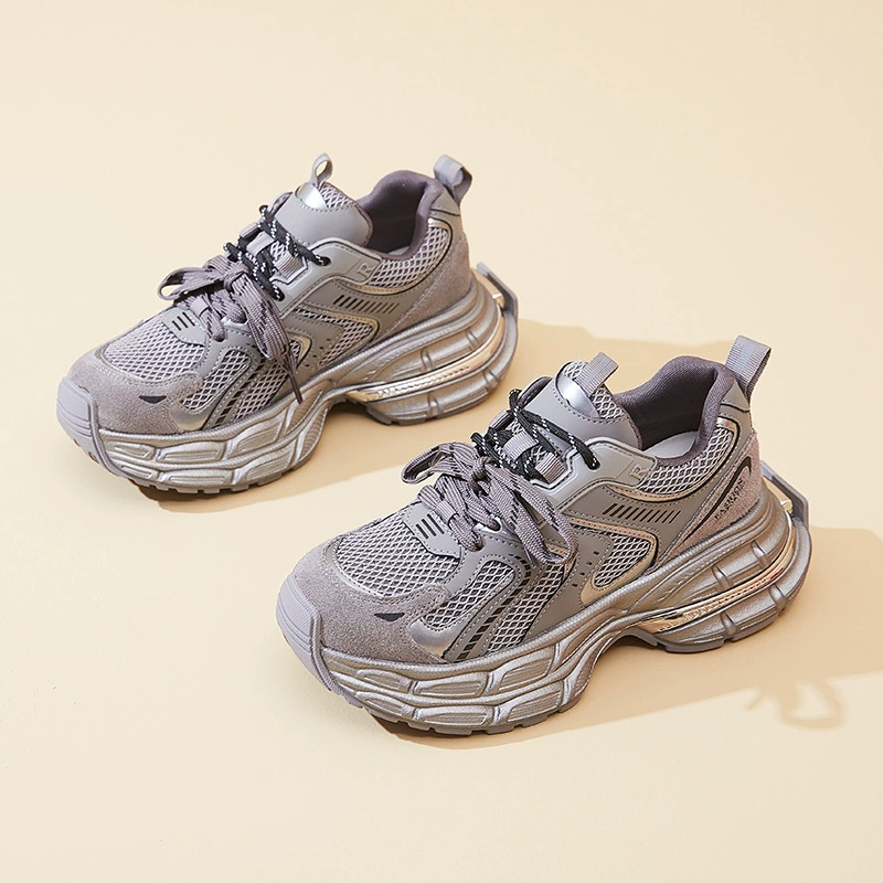 Европейская сеть красной обуви папы женская волна 2024 новая корейская модная тенденция спортивная обувь на толстой подошве