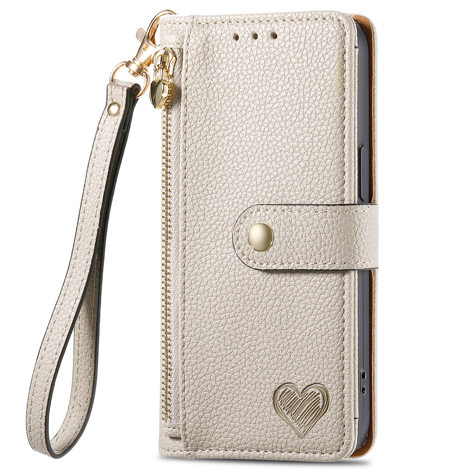 109g Weight iPhone Applicable Brands Phone Cases Classification tpu, Pu Leather Material Heart Shape, Solid Color Pattern Basic Style Heart Shape Solid Color Tpu Pu Leather Wallets 34