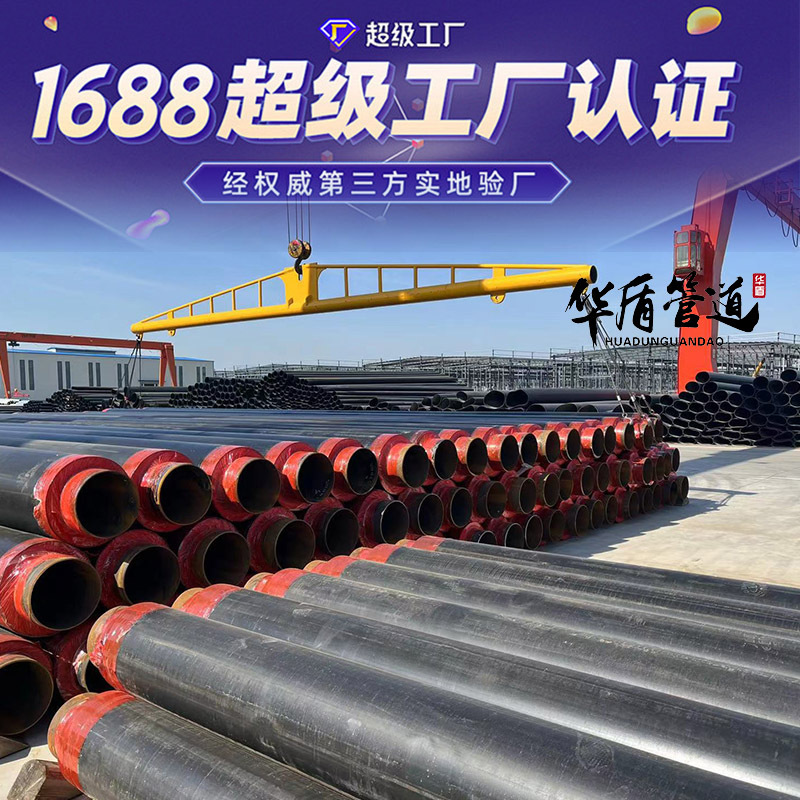 现货聚氨酯发泡保温钢管 预制地埋热力焊接管道大口径保温钢管厂