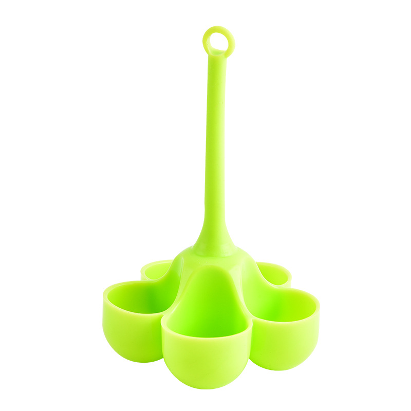 Fabricante complementario del huevo de los niños al vapor creativo resistente de alta temperatura de la categoría alimenticia de la bandeja del huevo del silicón de 5 agujeros de la caldera transfronteriza del huevo para cocer