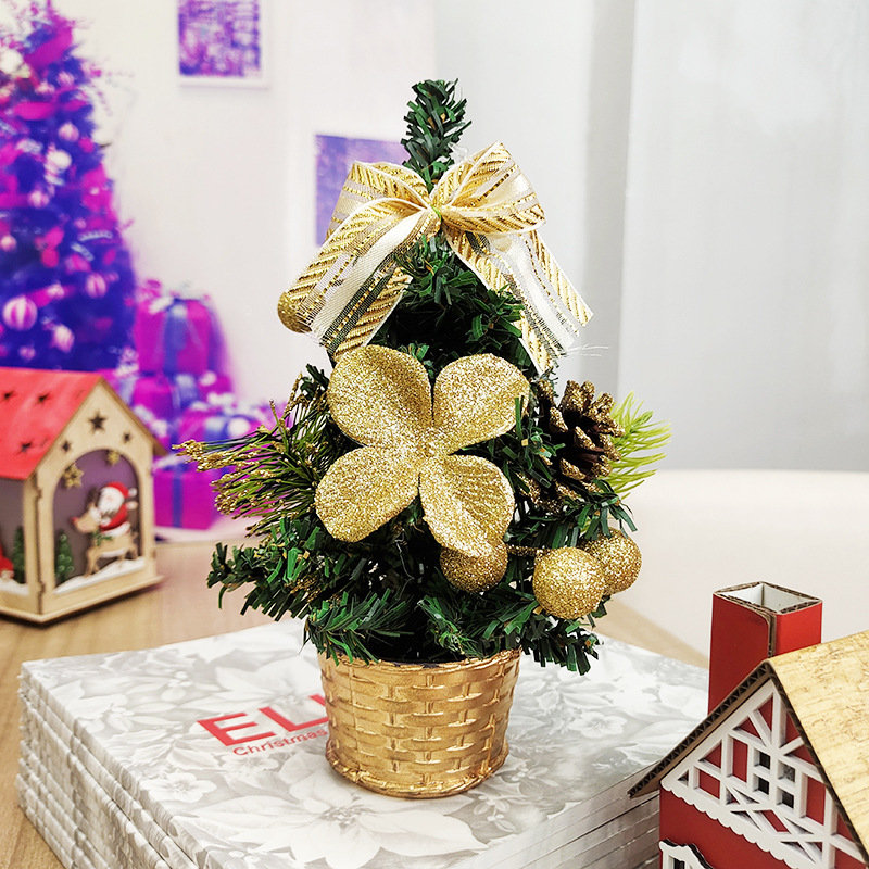 Transfronterizos nueva decoración de Navidad mini escritorio pequeño árbol de Navidad pequeño conjunto de decoraciones de pvc diseño de escena