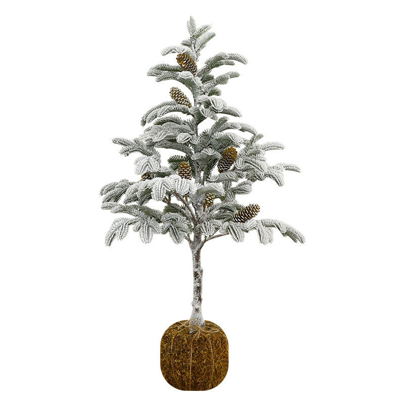 Amazon nieve árbol de Navidad set Navidad hogar decoración de sala de estar suelo musgo fondo adornos de árbol de Navidad