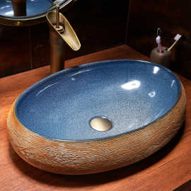 艺术台上盆洗手盆手工创意星空釉洗脸盆卫生间复古陶瓷单面盆家用