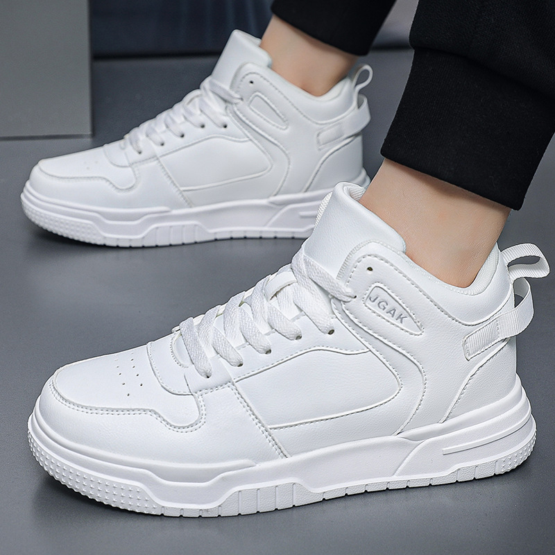 大码49 50中邦板鞋男潮流小白鞋软底舒适秋冬皮面男鞋学生运动鞋