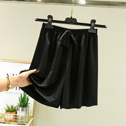 Summer Ice Silk Thin Edge Casual Home Shorts for Women Loose Plus Size Home Cool Sleep Pants - Korean Version