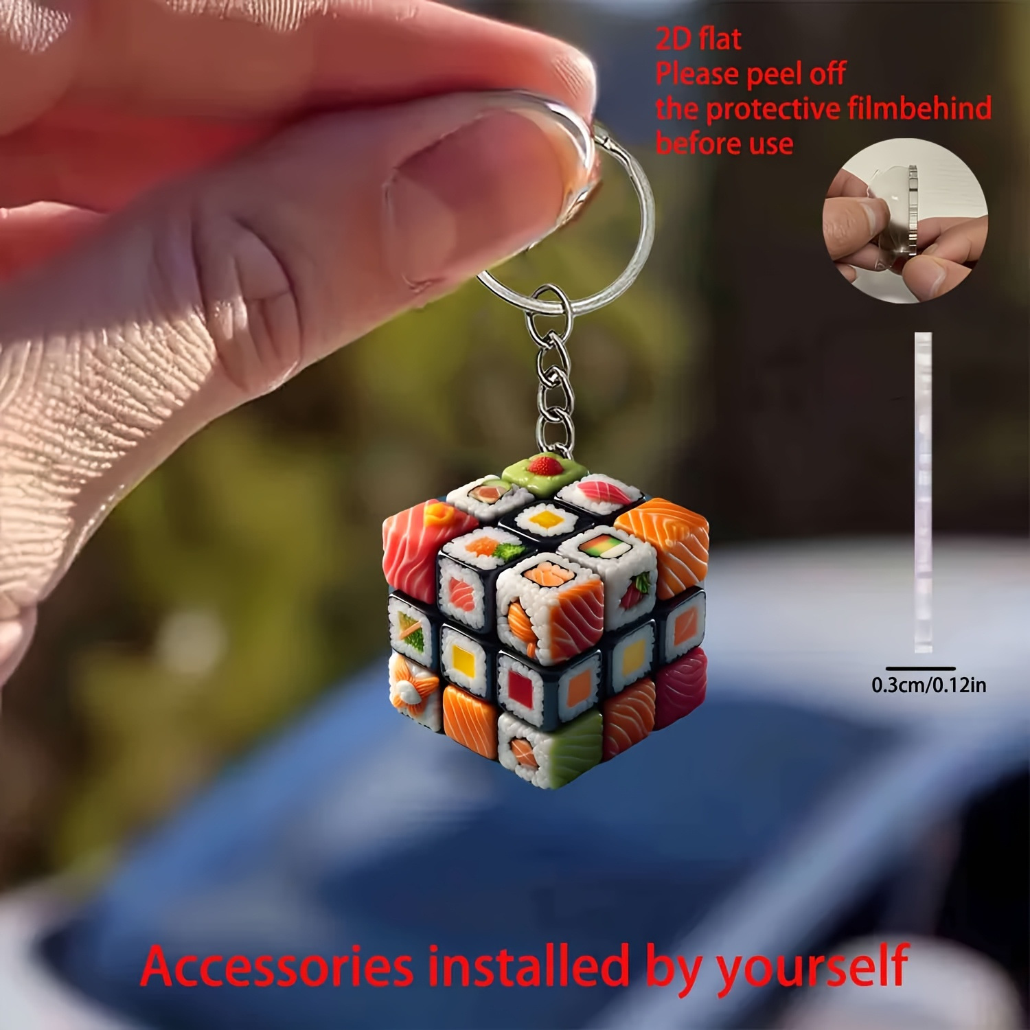 现货透明亚克力钥匙扣厂家diy动漫卡通挂件汽车挂饰批发