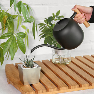 Gardening Tools Drum-Shaped Long-Mouth Watering Kettle Household Garden Flower Stainless Steel Watering Kettle Flower Watering Kettle Wholesale