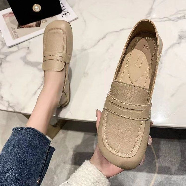 Zapatos casuales de cuero suave de mujer 2026 nuevos zapatos de suela plana, dos zapatos de suela suave, un pie de calzado de calzado, confortable.