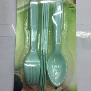 Disposable 12PC Full Plastic ABS Food Grade Knife, Fork and Spoon Suction Card