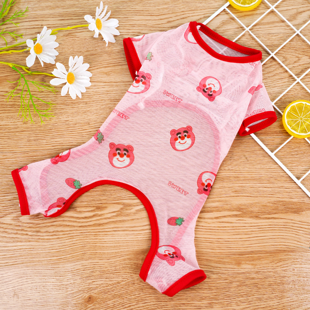 400D vestido de cuatro patas oso rosa