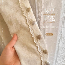新款莫里斯花窗帘遮光卧室高级感雪尼尔法式绍兴柯桥窗帘布料定制