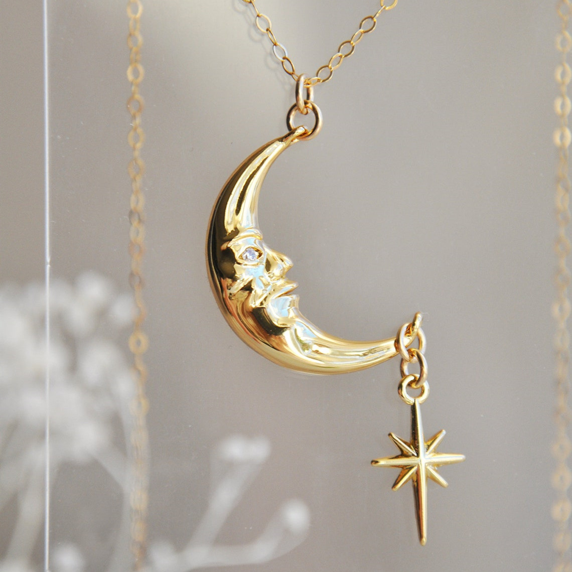 Simple Style Streetwear Star Moon Alloy Wholesale Earrings Necklace display picture 1