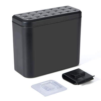 Car Debris Cleaning Storage Box Storage Bag Umbrella Leak-Proof Storage Bag Supplies Car Trash Can with Lid Hanging Type (Car storage bag/box) - black-standard