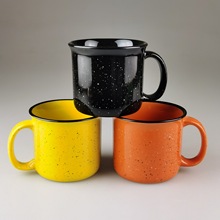 16oz陶瓷咖啡杯 出口北歐星點噴點釉馬克杯印logo 促銷贈品杯