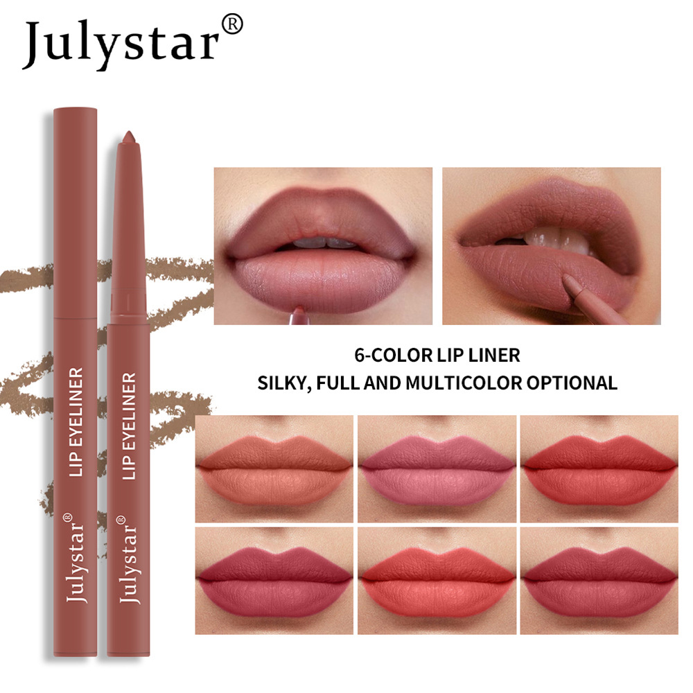 Amazon lip pen waterproof, non-blurring lipstick pen, pink matte lip gloss, rotating lip liner pen set, beauty wholesale undefined