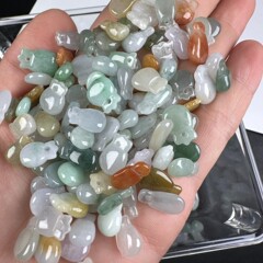 天然A品翡翠小銭袋ペンダント散珠ミャンマーペンダントdiyブレスレットネックレス小滴アクセサリー卸売り
