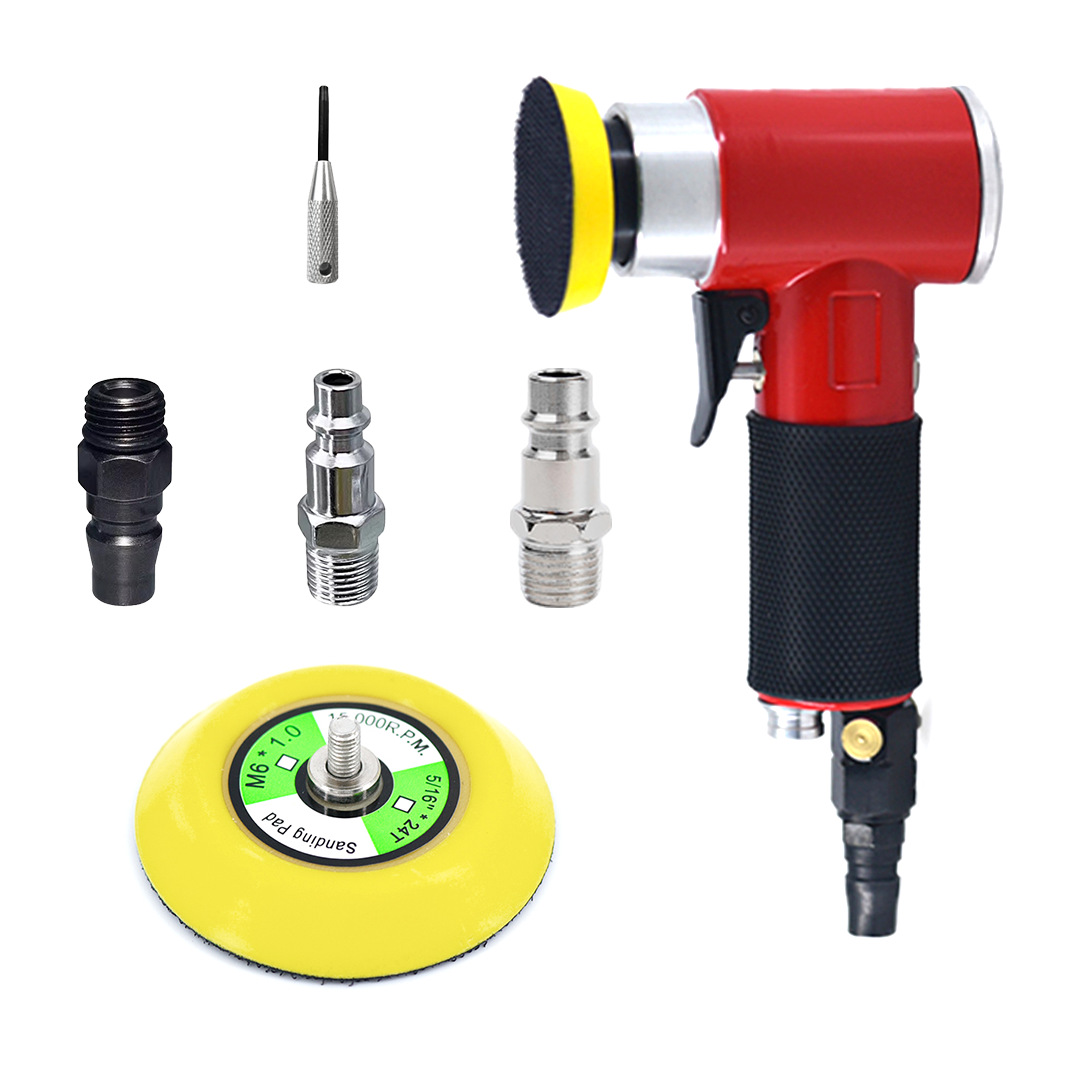 跨境专供气动偏心打磨机 1/2/3 寸抛光打蜡机气动工具适配欧美接