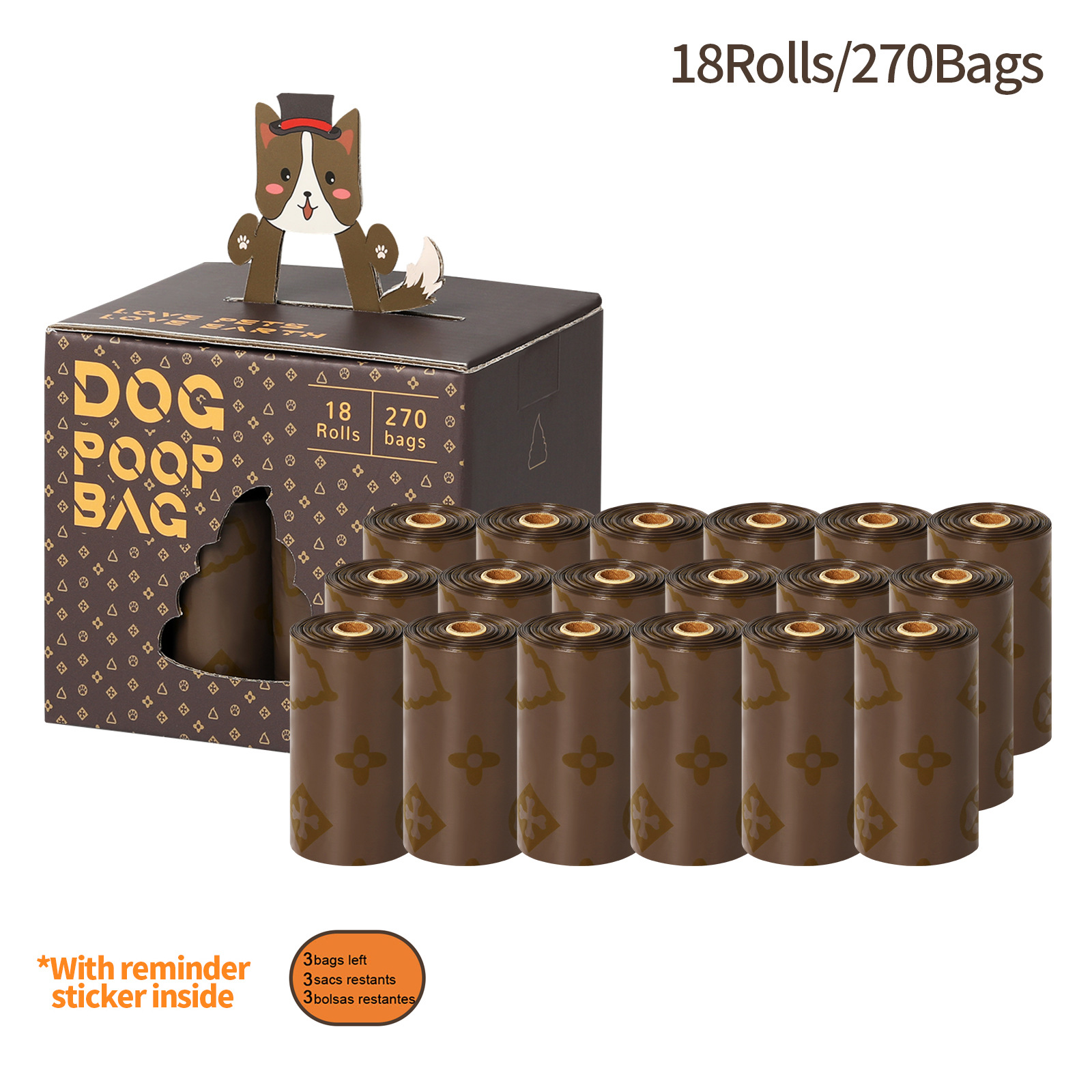 Bolsa de arena para gatos con sabor a café, bolsa de basura para perros desechable, bolsa para recoger heces, bolsa para recoger heces, bolsa de basura para mascotas