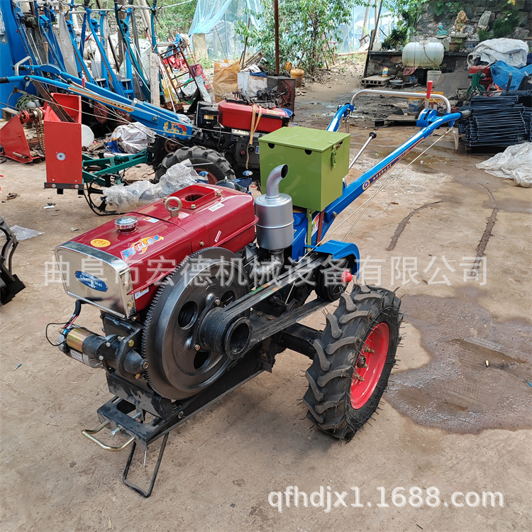 电启动手扶旋耕机 柴油大马力翻地机 柴油动力农用耕地机
