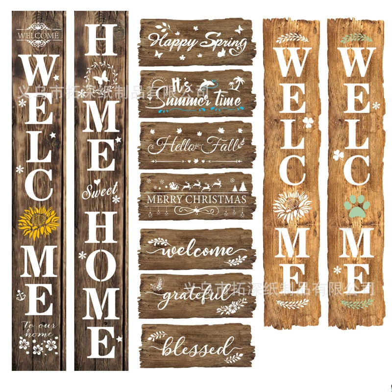 Трансграничное Добро пожаловать дверная табличка ПЭТ шаблон для рисования струйная вспомогательная доска торговый центр отель семейная дверная табличка