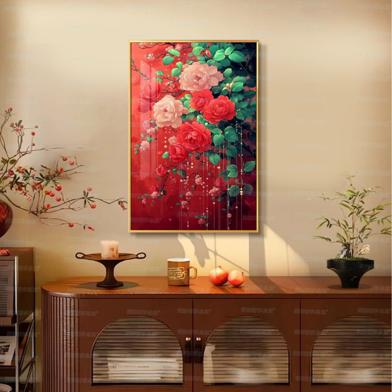 Mona Lisa real bordado cruzado flor floral auspicioso bordado cruzado a mano sala de estar decoración del hogar image 4