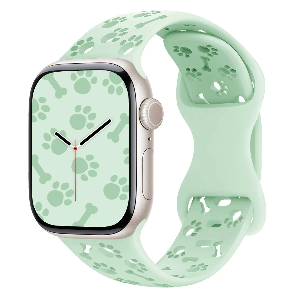 Apple, silicone woven mint watch strap