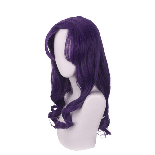 Cardamom wig Neon Genesis Evangelion EVA Misato Katsuragi center-parted purple curly cosplay wig