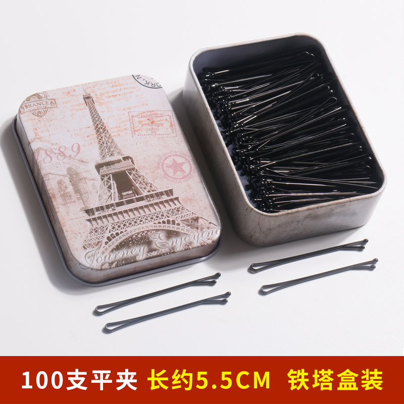 Clipe de cabello negro, clipe de cabello fijo, clipe de cabello, clipe de cabello, clipe de acero en forma de U