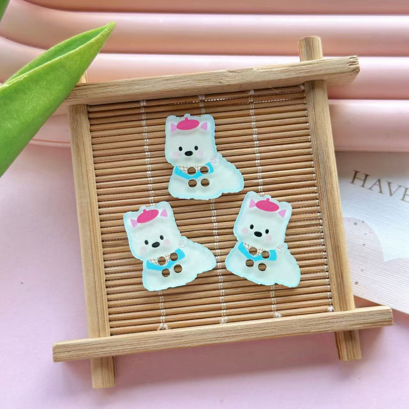 小熊小狗卡通动物扣子纽扣发夹贴片DIY儿童饰品配件材料工厂批发|undefined