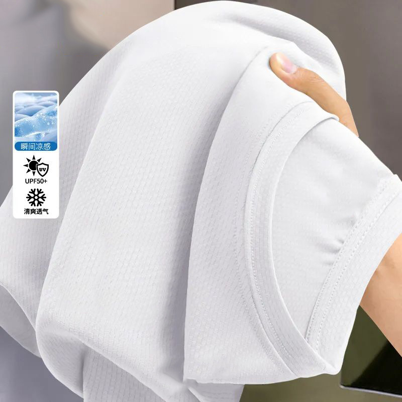 Camiseta de hielo transpirable, secado rápido, malla transpirable de manga corta, camiseta deportiva al aire libre de manga corta para hombres. image 6