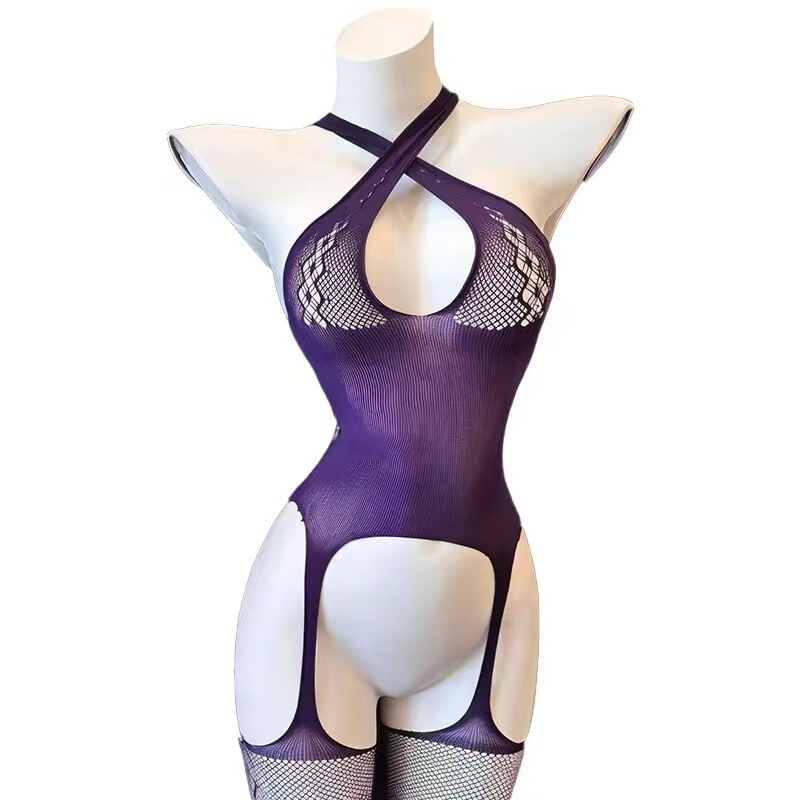 Sexy Lingerie Plus Size One-Piece Mesh Outfit with Open Crotch, No Need to Take Off, Seductive Purple Bedwear, Plus Size Cross-Open Crotch, One-Piece Drop Shipping Sexy Lingerie Plus Size One-Piece Mesh Outfit with Open Crotch, No Need to Take Off, Seductive Purple Bedwear, Plus Size Cross-Open Crotch, One-Piece Drop Shipping