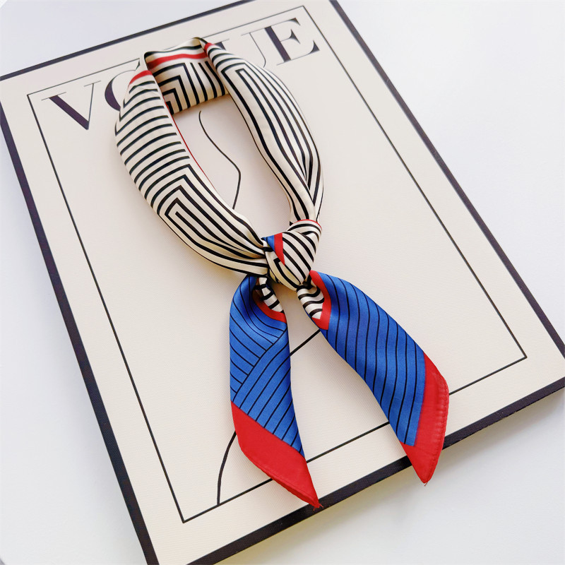 Primavera y verano nueva bufandas de impresión de letras de satén 70 × 70 bufandas de seda pequeñas bufandas cuadradas de alta calidad bufandas de estilo francés