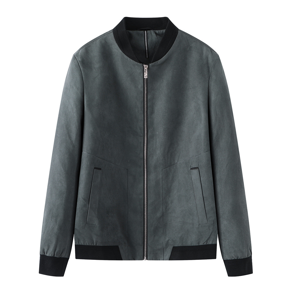品牌剪标男装新款春季男士棒球领拉链门襟仿皮绒休闲夹克衫271