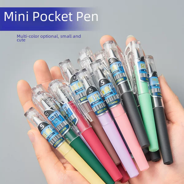 Macaron pocket pen short portable portable short pen small size mini gel pen signature pen small learning