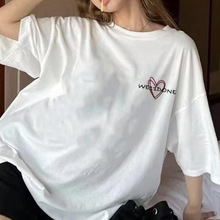 韩国WE11DONE刺绣爱心短袖 专柜品质新款休闲宽松棉T恤潮男女同款