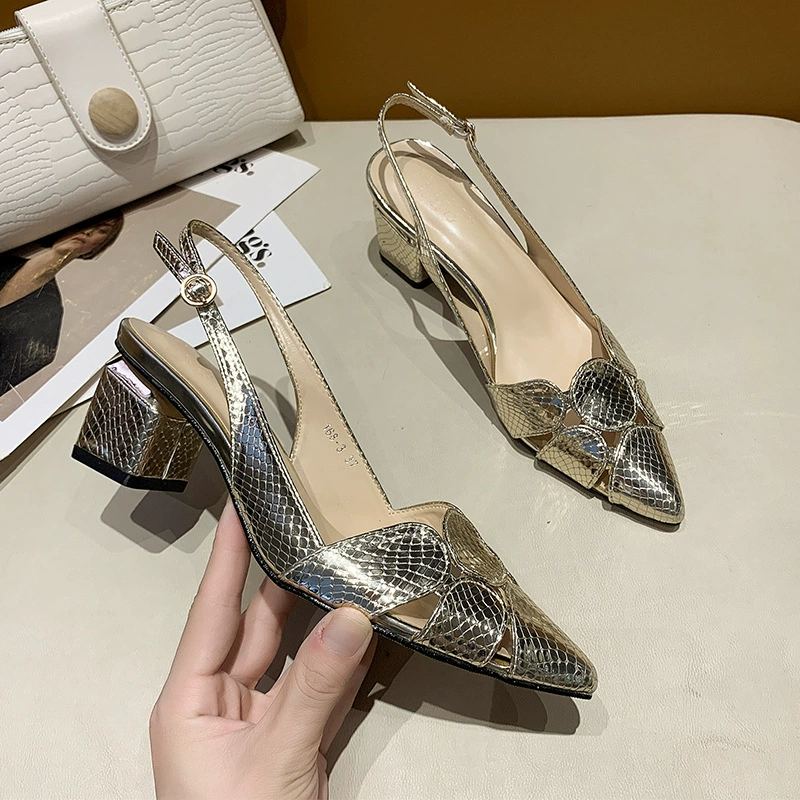 Fashionable high summer sandals, footwear, sexy shoes pointy toe, bright catchy style, European style
