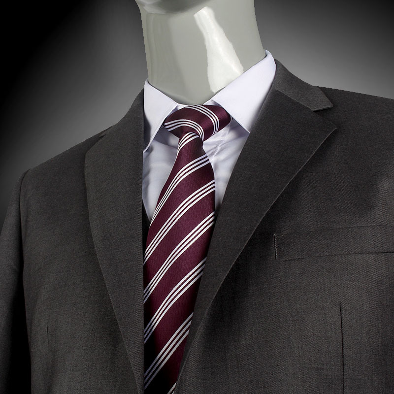 Abito da lavoro da uomo senza nodi, cerniera pigra da 8 cm, striscia blu da lavoro professionale facile da tirare, cravatta larga_voghion.com