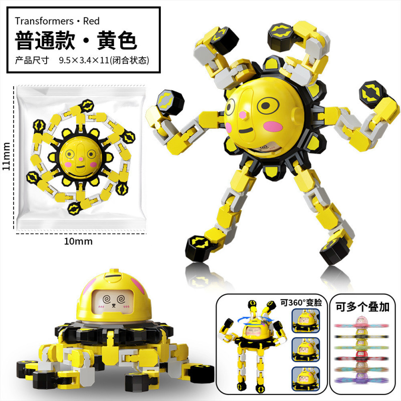 子供のフィンガースピナーおもちゃ変形可能で発光する教育用機械式顔変更フィンガースピナー減圧男の子卸売|undefined