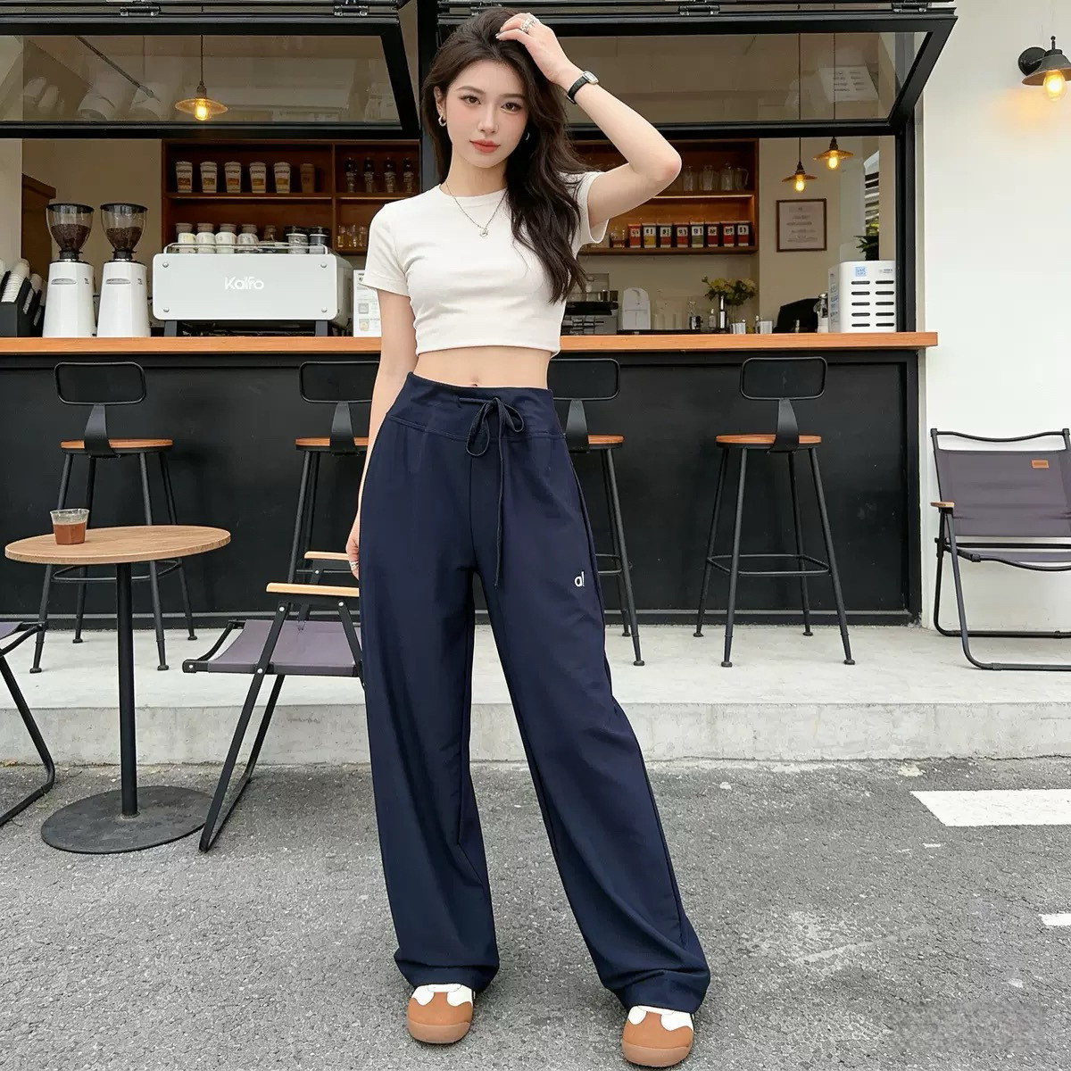 小o家女夏薄款26新款美式宽松垂坠感休闲微喇瑜伽速干阔腿裤长裤