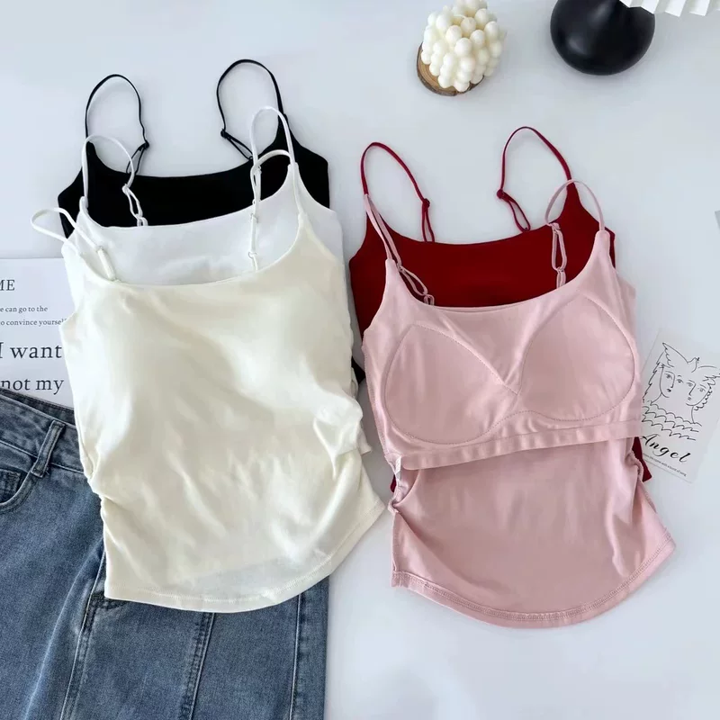 Топ-камисоль slim fit, базовый женский слой с регулировкой бретелей — универсальный размер (35–60 кг), разные цвета