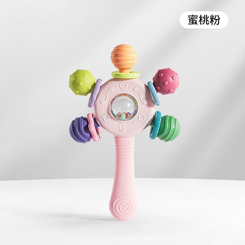 手摇铃玩具0-1岁曼哈顿手抓球水煮牙胶磨牙棒婴幼儿抓握训练3-6月|undefined