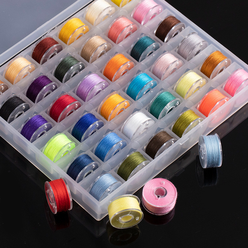 25 color/36 color bobbin box belt thread household sewing machine special thread 402 sewing thread sewing clothes thread bobbin core thread