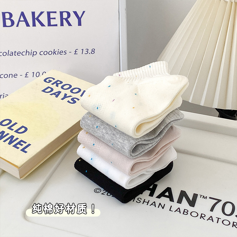 Calcetines de algodón, calcetines de primavera y verano, calcetines transpirables de malla, calcetines de algodón, calcetines sin hueso, calcetines Zhuangyan